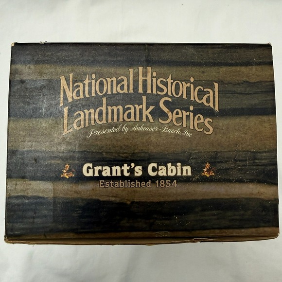 Vintage 1988 Budweiser Beer Stein Grant's Cabin Landmark Series A With Box - Picture 5 of 12